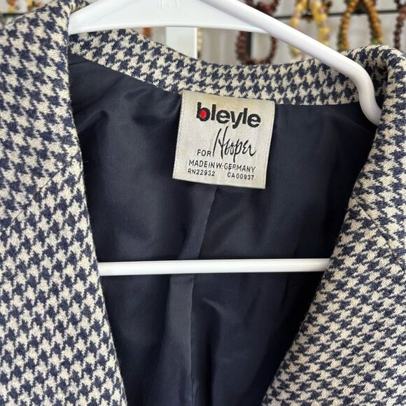 Vintage west Germany wool Houndstooth Blazer Jacket women’s medium - Picture 2 of 8